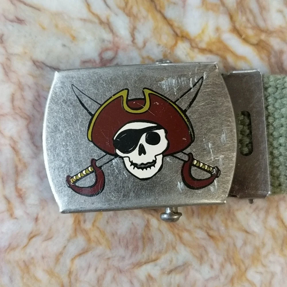 Web Belt Pirate Buckle
